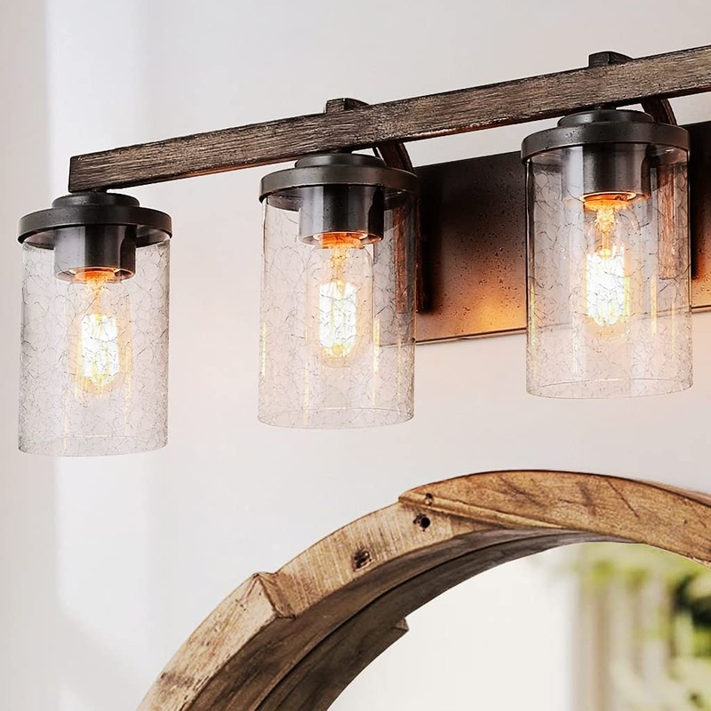 Skelang 4 Pcs Clear Glass Shade, Light Shade with Crackle,