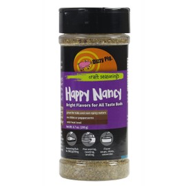 Dizzy Pig Happy Nancy Mild Seasoning Rub | Pepper & Chile-Free (8oz Shaker) - Seasons 30+lbs of Food - Hand Made in the USA - MSG Free, Gluten Free
