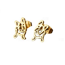 Lovely Dog Dangle Drop Animal Earrings Cute Animal Pet Puppy Earrings for Women Gift-Bulldog Gold