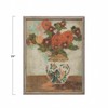 Creative Co-Op Wood Framed Wall Décor with Flowers in Vase