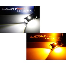 iJDMTOY 16-SMD 3030-Chipset High Power White/Amber 1157 2357 Switchback Replacement Bulbs Compatible With Car Front Turn Signal Lights