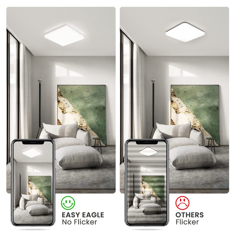 EASY EAGLE LED Flat Ceiling Light, 4000 K, 24 W,