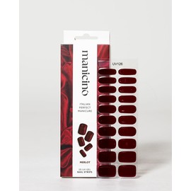 Manicino UV Nail Strips - Long-Lasting Easy Peel-and-Stick Semi-Cured Gel Wraps for DIY Manicure, Perfect for Salon-At-Home & Travel (Merlot, Standard)