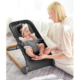 Fodoss Baby Bouncer,Portable Seat for Infants, Ergonomic Design Baby Bouncer Chair, Bouncer for Babies 0-12 Months, Black