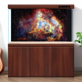 Riivvdise Outer Space Fish Tank Background Fantasy Alien Planet Nebula and Galaxies Terrarium Background Stars Nebula Atmosphere Aquarium Background Outer Space Reptile Habitat Background 48x24in