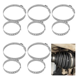 ZIMISI 10PCS CV Joint Boot Clamp Kit, Stainless Steel CV Axle Boot Clamp Tool, Adjustable Drive Shaft Hose Clamps, Universal Automotive Accessories Fit for Steering Gear Gaiters