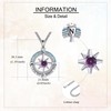 HKPATOP Compass Necklace 925 Sterling Silver Birthstone Necklace Turquoise Compass
