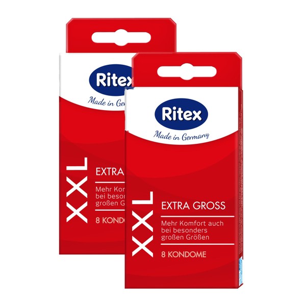16 (2 x 8) Ritex XXL Condoms - Extra Large Condoms