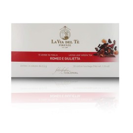 La Via del Te Romeo e Giulietta, Blend of Fruit Flavoured Teas, Fruity Green Tea, 20 Teabags, Total Net Wt: 50g / 1.76oz