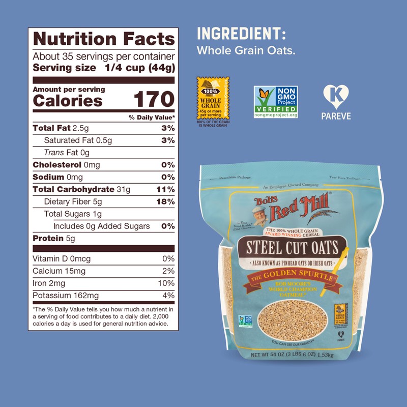 Bob's Red Mill Steel Cut Oats, 54oz (Pack of 4)