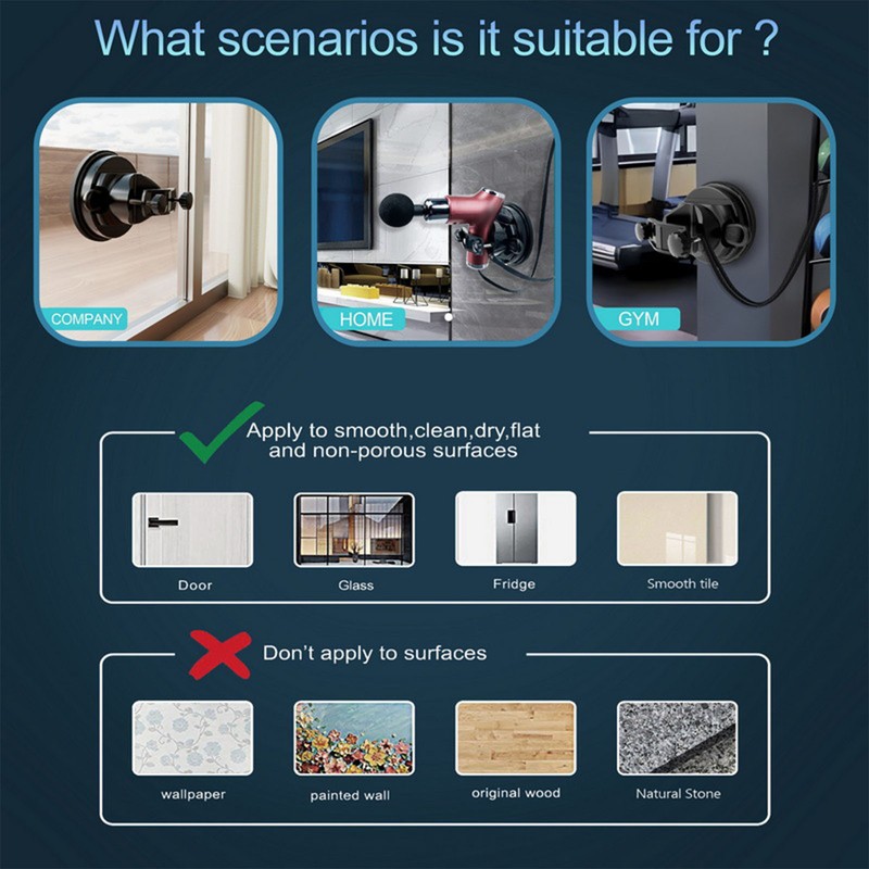 Wall Mount Massage Gun Holder Strong Suction Vacuum Cups Hand