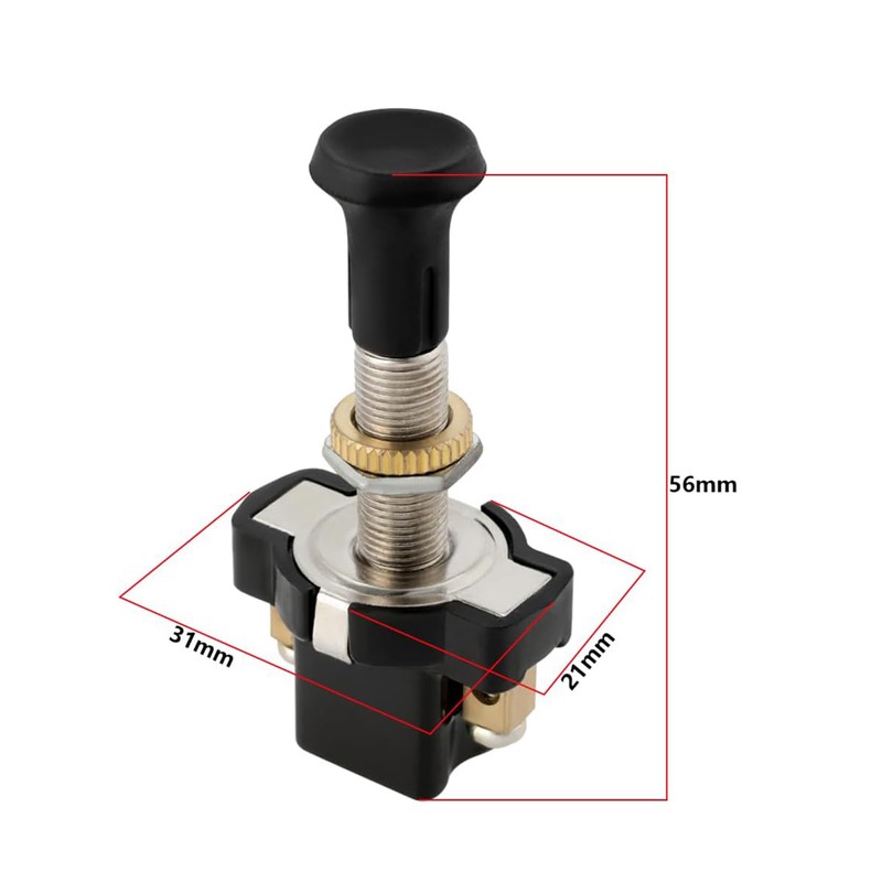 Laroal 2Pcs Push-Pull Switch 12V/24V 20mm Vehicle Motorcycle On-Off Push