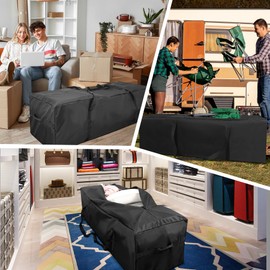 INFANZIA 334L Sports Bag, Extra Large Storage Bag with Improved Zip, Large Capacity Carry Bag for Clothes, Moving, Strong and Waterproof, 152 x 51 x 43 cm, Black, black, Extra large gym bag