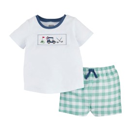 Mud Pie Children's Golf Smocked Short Set; 24M-3T