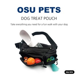 ALTYALTA Ez Dog Treat Pouch for Training Fanny Pack, Easily for Walking with Dog, Built in Poop Bag Dispenser, Hands Free Waist Belt, Inner Mesh Pocket, Travel, Running, Walking, Hiking