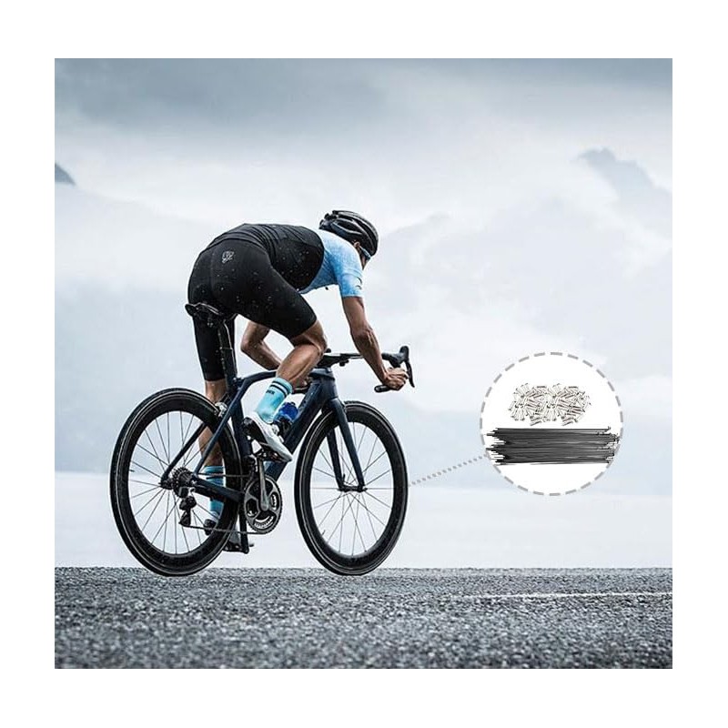 Ruikcoll Pack of 38 Mountain Bike Spoke with Spoke Nipples,