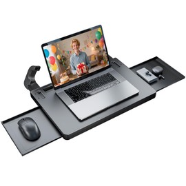 Yincook Car Steering Wheel Seat Tray, 2 in 1 Adjustable Large Auto Steering Wheel Desk, Portable Car Table Tray for Laptop, Travel, Work, Car Table Tray for SUV, Truck, Van, Road Trips