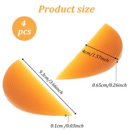 2 Pairs Rubber Shoe Heel Repair Discrepancy Heel Lifts Inserts Insoles Semi-Circular Sole Pads Heels Bottom Bevel Rubber Patch Anti-Slip Shoe Repair Heels Patch Replacement