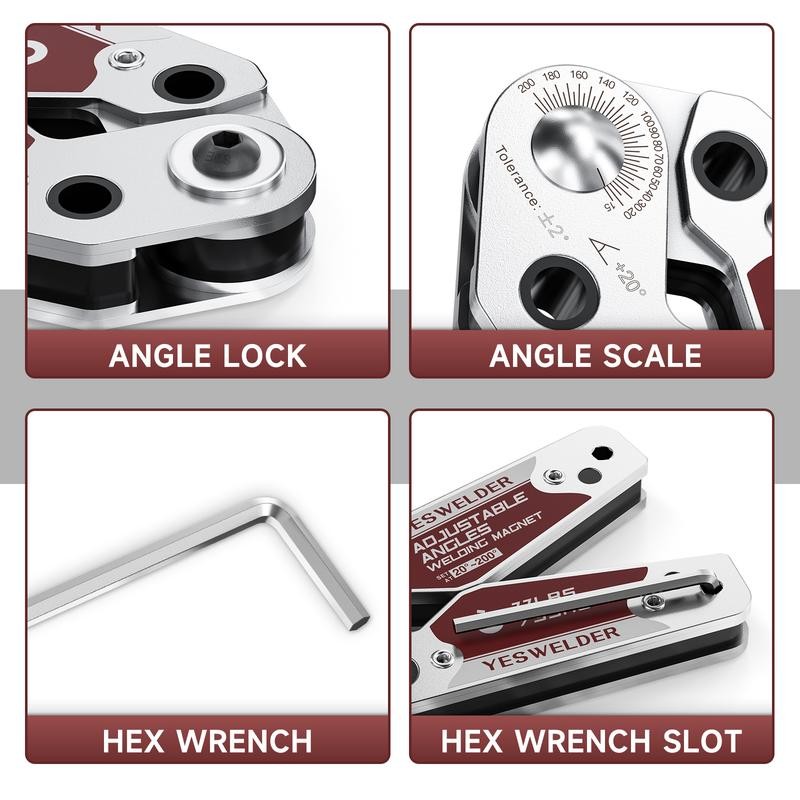 YESWELDER Adjustable Angle Welding Magnet, 20-200° Magnetic Welding Holder of