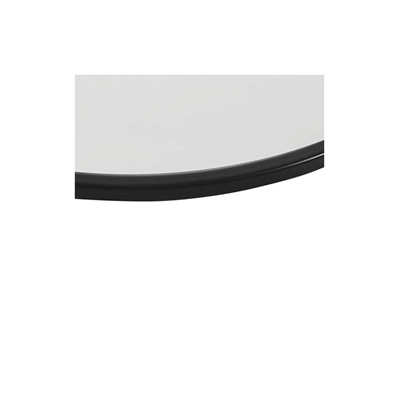 HomePop Metal Accent Table Triangle Base Round Mirror Top, Black,