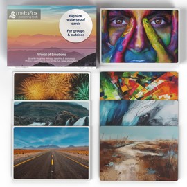 metaFox "World of Emotions" B5 – 52 Coaching Cards for Emotional Intelligence, Team Building & Self-Reflection – Use as Self Reflection Cards, Facilitation Cards and Therapy Card Deck
