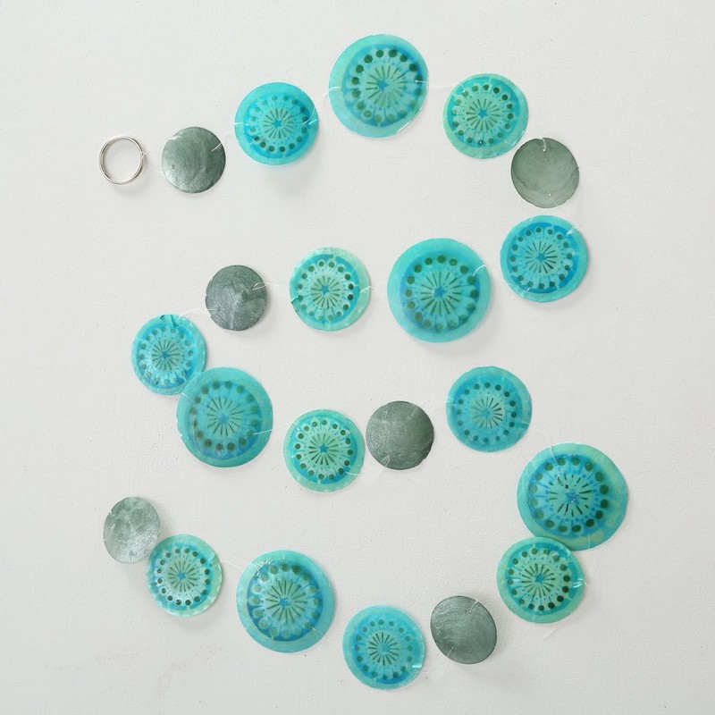 Boltze Capiz Garland Gus Blue Turquoise Green, 1 Piece 2-Way