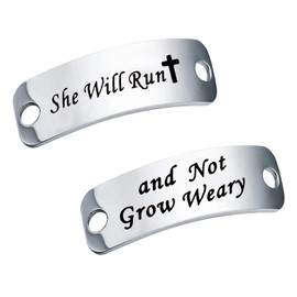 BEKECH Isaiah 40:31 Bible Verse Trainer Tag Gift for Runners Shoelace Charm Lace Tag Get Fit Running Marathon Runners Gift