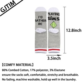 Video Game Gift Gamer Gift I’d Rather Be Playing Sims Game Gift Funny Gaming Socks for Game Lover (Playing Sims CA)