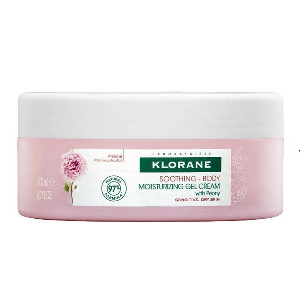 KLORANE MOISTURIZING BODY GEL- CREAM WITH PEANY. FOR DRY, SENSITIVE