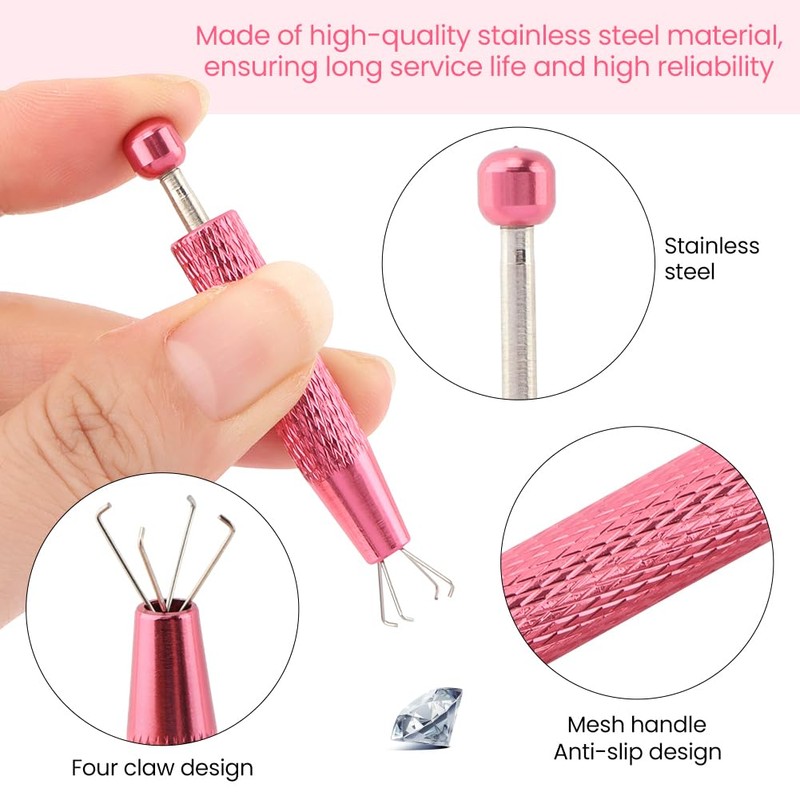 2 PCS Piercing Ball Grabber Tool 4 Claw Jeweler's Pick