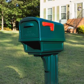 Architectural Mailboxes Gentry Plastic, Dual Access, Mailbox and Post Kit, GGC1G00AM, Green, Large Capacity