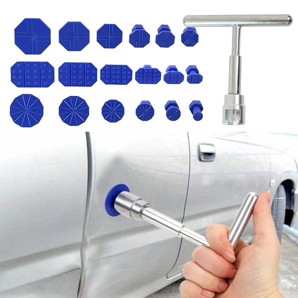 AWGUKA 19 PCS Car Dent Repair Tool, Short T-Handle Puller