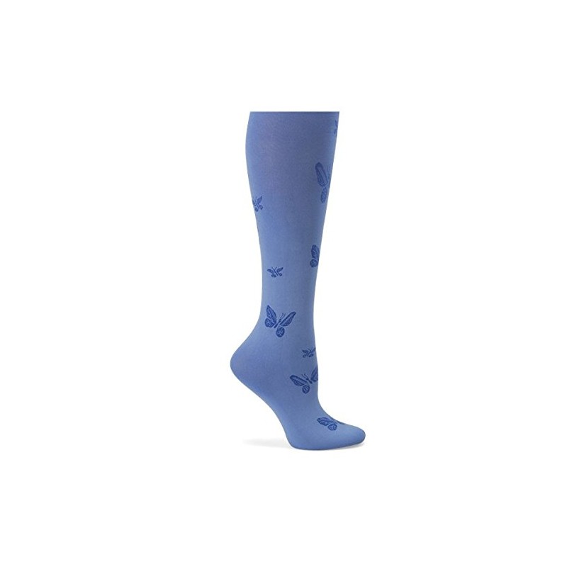 Nurse Mates Compression Trouser Butterfly Sock - Ceil Blue