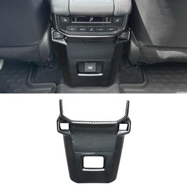 Rear Air Vent Outlet Cover for Toyota Grand Highlander Accessories 2024 2025 Anti Kick Rear Seat Air Condition Vent Panel Frame Trim Interior Protector Sticker (ABS Carbon Fiber Style)