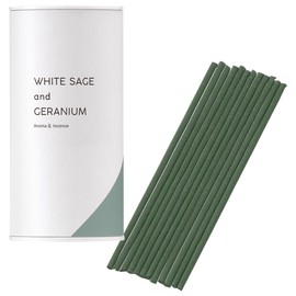 Kameyama Candle House Incense Sticks, Mini Assorted, Positive & Relax, Japanese Incense, Aroma, Low Smoke Incense Sticks (White Sage & Geranium)