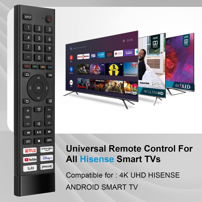 Replacement for Hisense Smart TV Remote Control,Universal for Hisense 4K