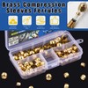 Glarks 105pcs 3 Sizes Brass Compression Sleeves Ferrules, Brass Compression