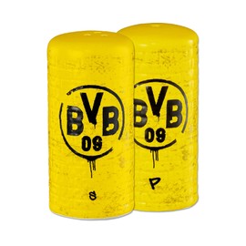 Borussia Dortmund, BVB Salt and Pepper Shakers Yellow Wall (Set of 2), Yellow, Black, 0