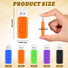 Kanayu 50 Pcs Flash Drives 128MB USB Flash Drive Thumb Drives 2.0 USB Drives Suitable for Desktop Laptop Car Audio for External Storage and Backup, 5 Colors, Not 128GB