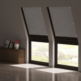 WOLTU Thermal Skylight Roller Blind, No Drilling, Sun Protection, Blackout Roller Blind With Suction Cups, Thermal Blind, Heat Protection For Skylights, 57 x 100 cm, Grey