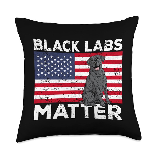 Black Labs Matter Parody Labrador Dog 4th Of July Throw