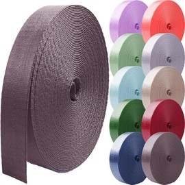 Grosun - Correa de nailon de 1 pulgada 1.5 pulgadas, 2 pulgadas, correa de nailon para mochila, cinturón de nailon, 10 25 50 3.3 yardas (gris oscuro, 1 pulgada x 50 yardas)