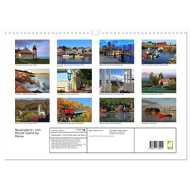 New England - From Rhode Island to Maine (Wall Calendar 2026 DIN A3 Landscape), CALVENDO Monthly Calendar