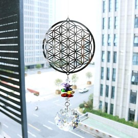 H&D Crystal Rainbow Suncatcher, Hanging Metal Pendant