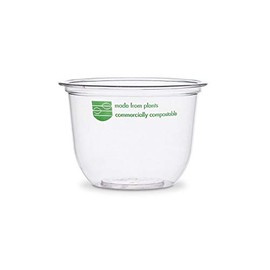 Vegware Plant-Based Compostable 10oz PLA Bella Pot, 96-Series (Case of 1000)