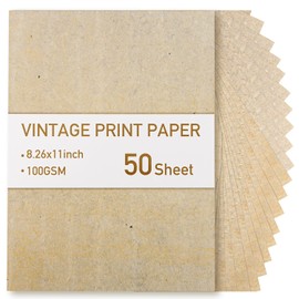 50 Sheets Vintage Paper, A4 Parchment Paper for Craft, Parchment Certificate Paper, 100GSM Certificate Paper A4 for Printer, Papyrus Paper Handmade Paper for Craft Writing