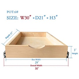 Kitchen Slide Out Cabinet Shelf Pull Out Wood Drawer Storage W30xD21 soft close