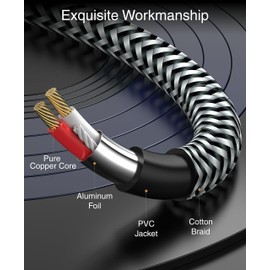 BlueRigger 3.5mm to RCA Audio Cable, 10FT - (Male Stereo RCA to AUX, RCA Y Splitter Cord, Headphone Jack Adapter) - Compatible with Smart Phone, MP3 Player, HDTV, Laptop, Home Theater, Speaker