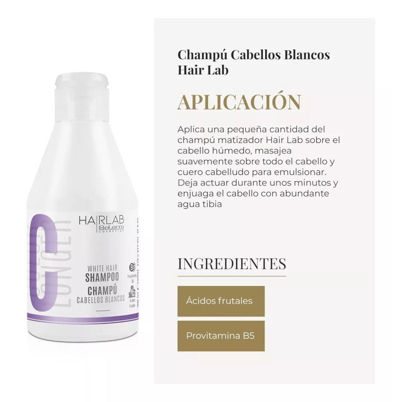 Saler Shampoo Cabellos Blancos Canas Rubio Hairlab Salerm 300ml