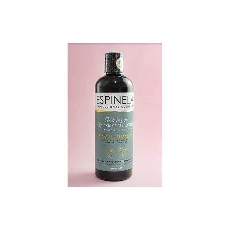 Shampoo Ultracrecimiento Espinela, Cabello mas fuerte, mas sano y anticaida.